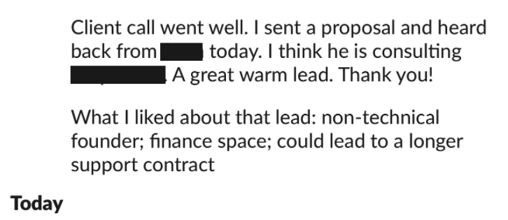 Client email conversation